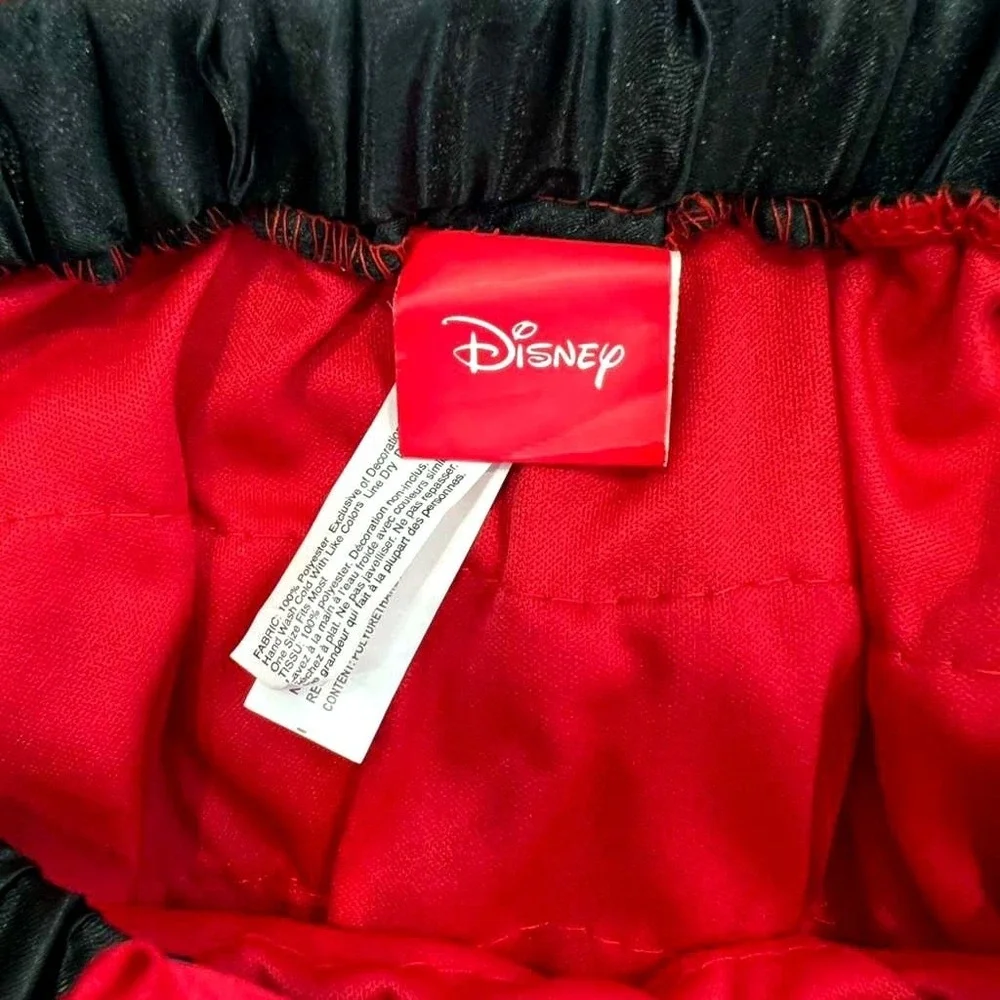 Disney Minnie Mouse Red Polka Dot Ruffle Tutu Skirt Sequin Bow Costume